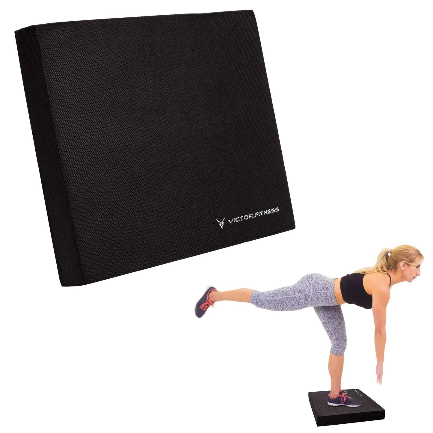 Victor Fitness Black Non-Slip Balance Foam Pad