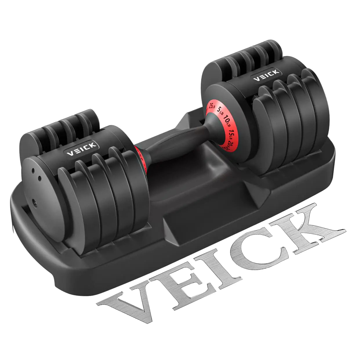 VEICK Adjustable Dumbbell Set 5 in 1 Black Dumbbell - Just Fit