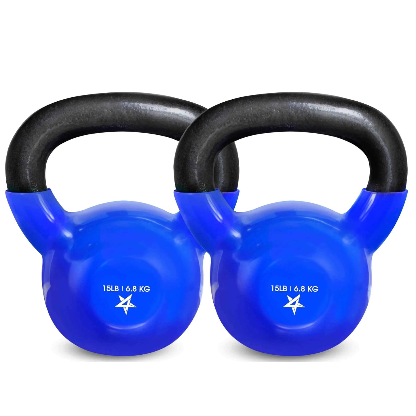 Yes4All 15 lb - Pair Kettlebell Vinyl Coated Cast Iron – Great for Dumbbell Weights Exercises