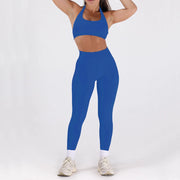 2PCS Women’s Seamless Gym/Yoga Sportswear Leggings Halter Sports Bra