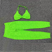 2Piece Women’s Adjustable Bra Yoga Set V Back Tights or Shorts High Waist