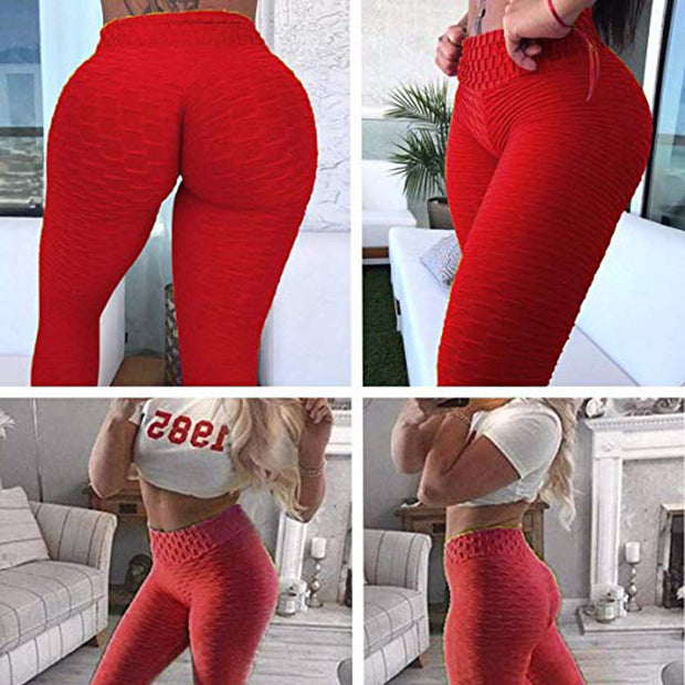 Women’s High Waist Push Up Pants Jacquard Leggings