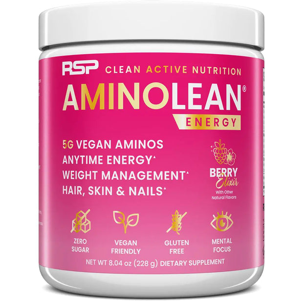 RSP AminoLean Pre Workout Energy Vegan Friendly, Biotin for Hair Skin Nails