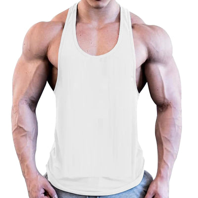 ZUEVI Men’s Stringer Tank Tops Y-Back Bodybuilding Muscle Cut T-Shirt