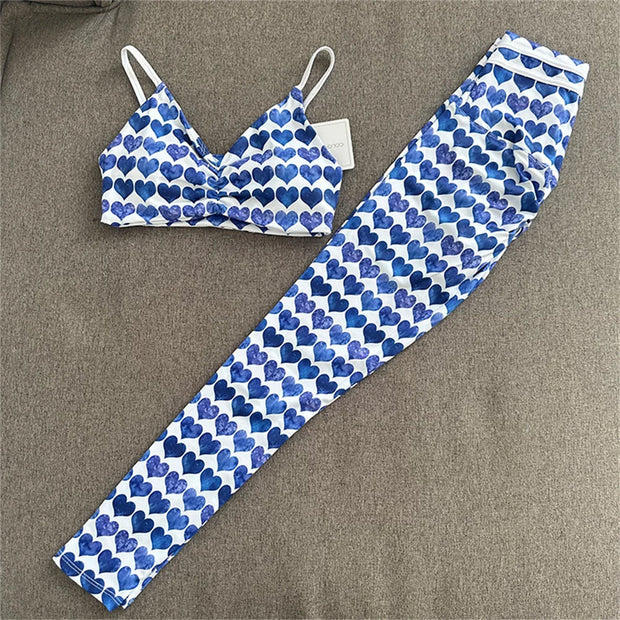 Women’s 2Piece Scrunch leggings And Push Up Bra High Waist