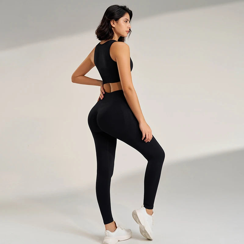 Women's High Waisted Leggings and Top - Just Fit 