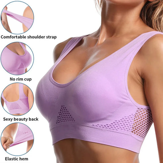 Seamless Mesh Women Sports Bras - Just Fit 
