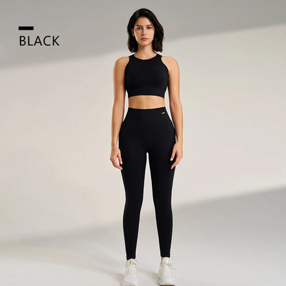 Women's High Waisted Leggings and Top - Just Fit 