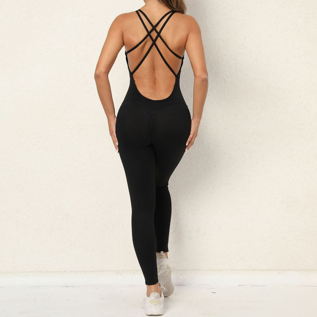 Women’s Cross-strap Back Quick-drying Seamless Ensemble