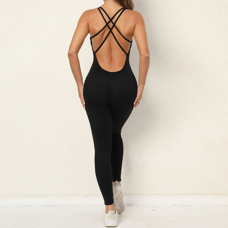 Women’s Cross-strap Back Quick-drying Seamless Ensemble