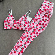 Women’s 2Piece Scrunch leggings And Push Up Bra High Waist
