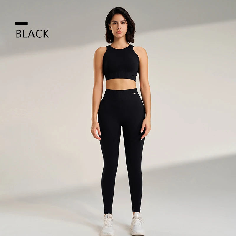Women's High Waisted Leggings and Top - Just Fit 