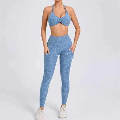 Women’s Yoga Set V Back Leggings or Shorts