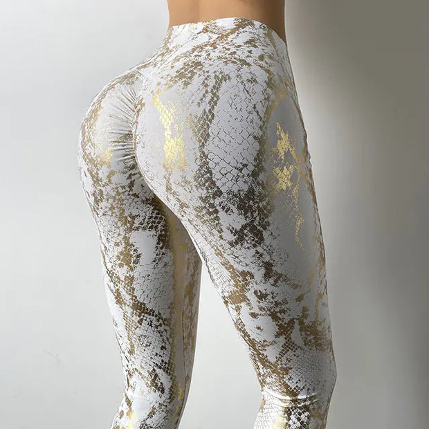 Skinny Stretch Foiled Yoga Pants for Active Wear