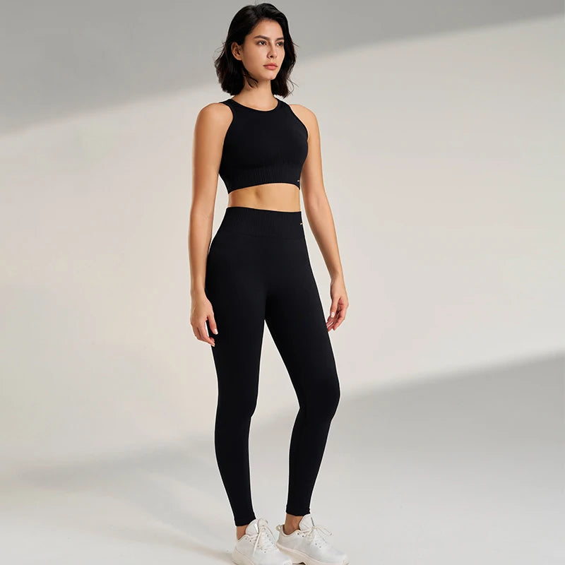 Women's High Waisted Leggings and Top - Just Fit 