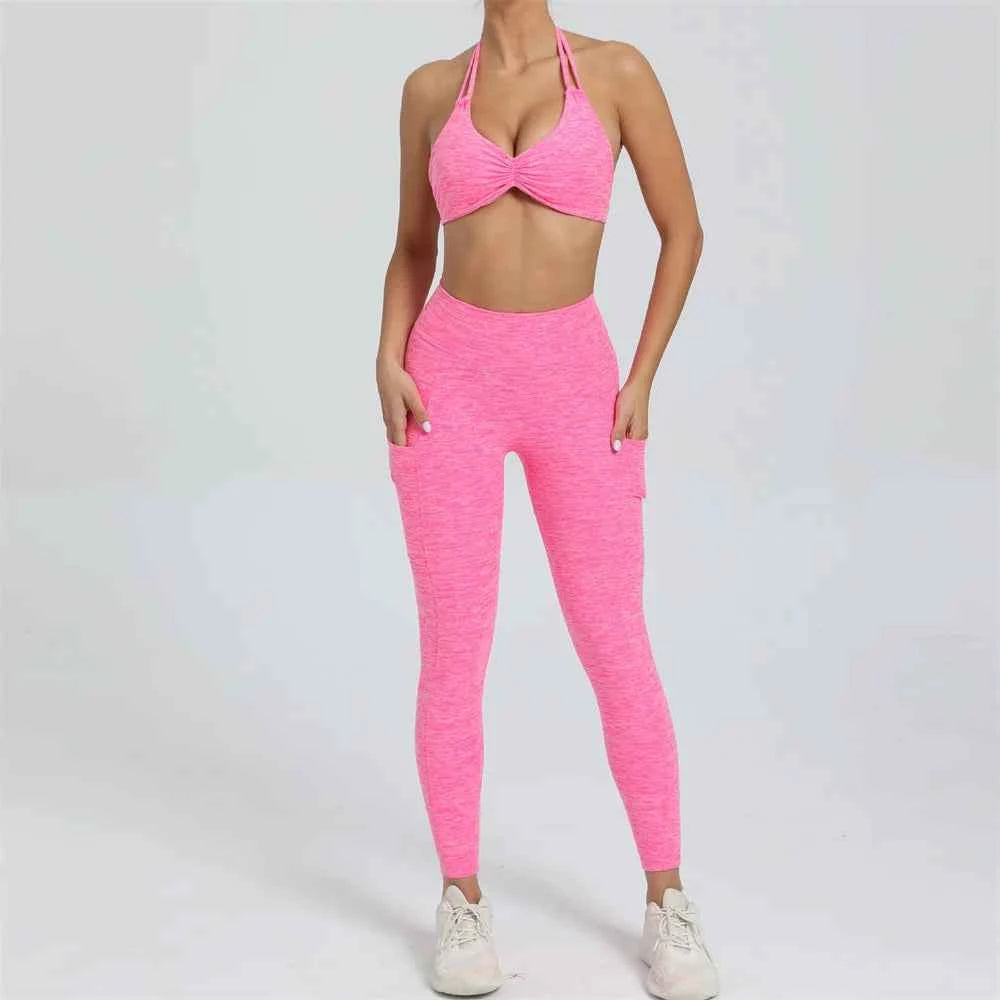 Women’s Yoga Set V Back Leggings or Shorts
