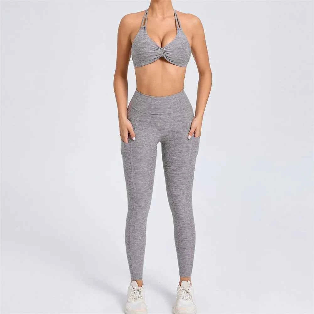 Women’s Yoga Set V Back Leggings or Shorts