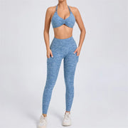 2Piece Women’s Adjustable Bra Yoga Set V Back Tights or Shorts High Waist
