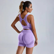Women's Active wear New Seamless Yoga Set Sport Bra Top Pants Set