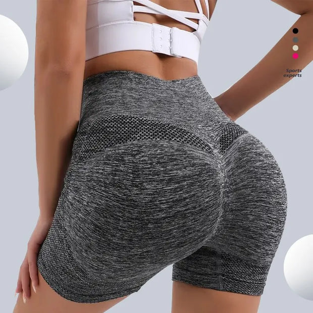 Women’s High Waist Workout Shorts Butt Lifting Tummy Control Booty Smile