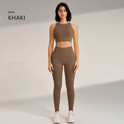 Women's High Waisted Leggings and Top - Just Fit 