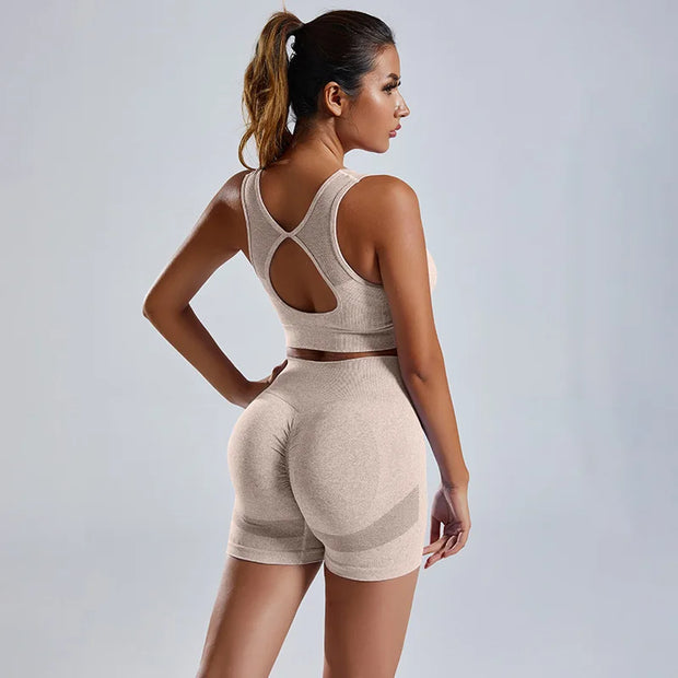 Women's Active wear New Seamless Yoga Set Sport Bra Top Pants Set