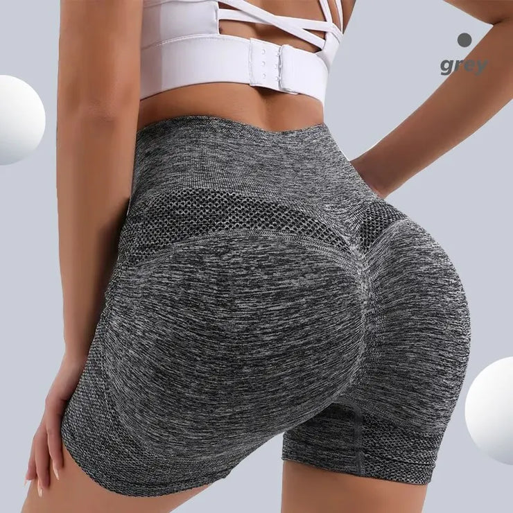Women’s High Waist Workout Shorts Butt Lifting Tummy Control Booty Smile