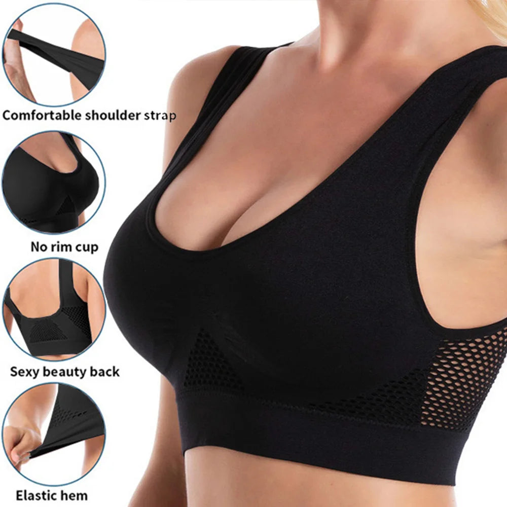 Seamless Mesh Women Sports Bras - Just Fit 