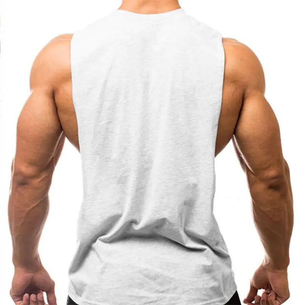 Summer Gym Tank Top for Men - Cotton Fitness Shirt