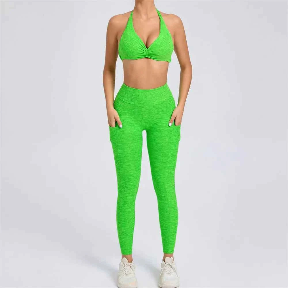 Women’s Yoga Set V Back Leggings or Shorts