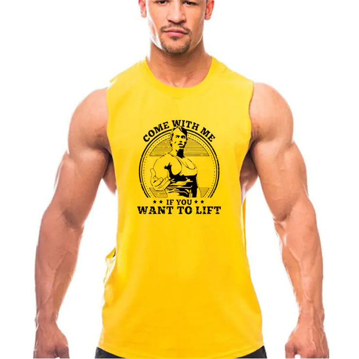 Summer Gym Tank Top for Men - Cotton Fitness Shirt