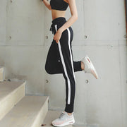 Striped Pocket Fitness Trousers for Active Wear