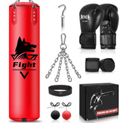 4FT Hanging Punching Bag Super PU Leather Boxing
