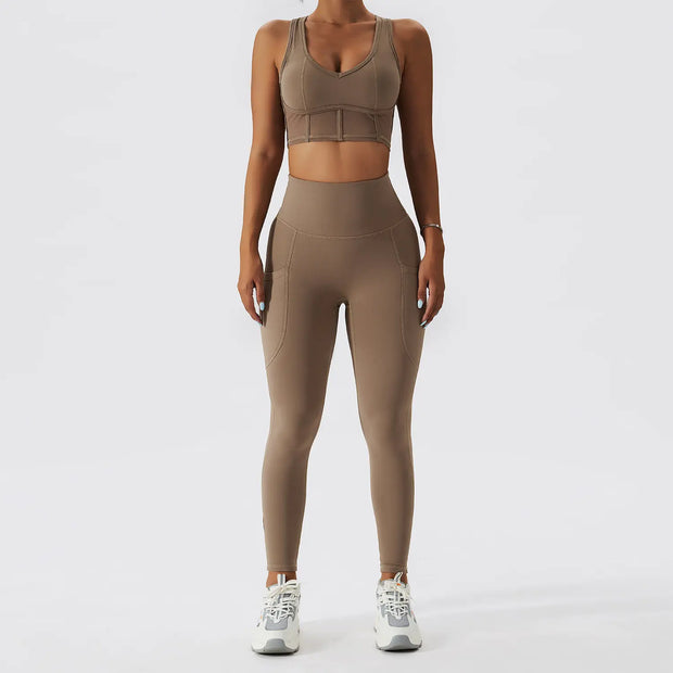 Women's Running Beauty Back Nude Fitness Clothing