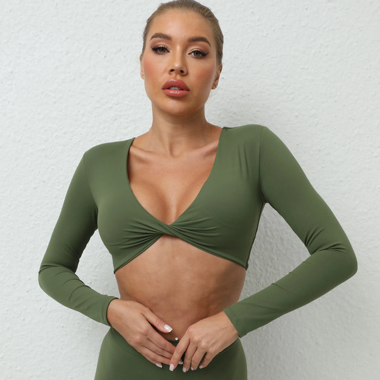 Women’s Long Sleeve Gym Crop Top