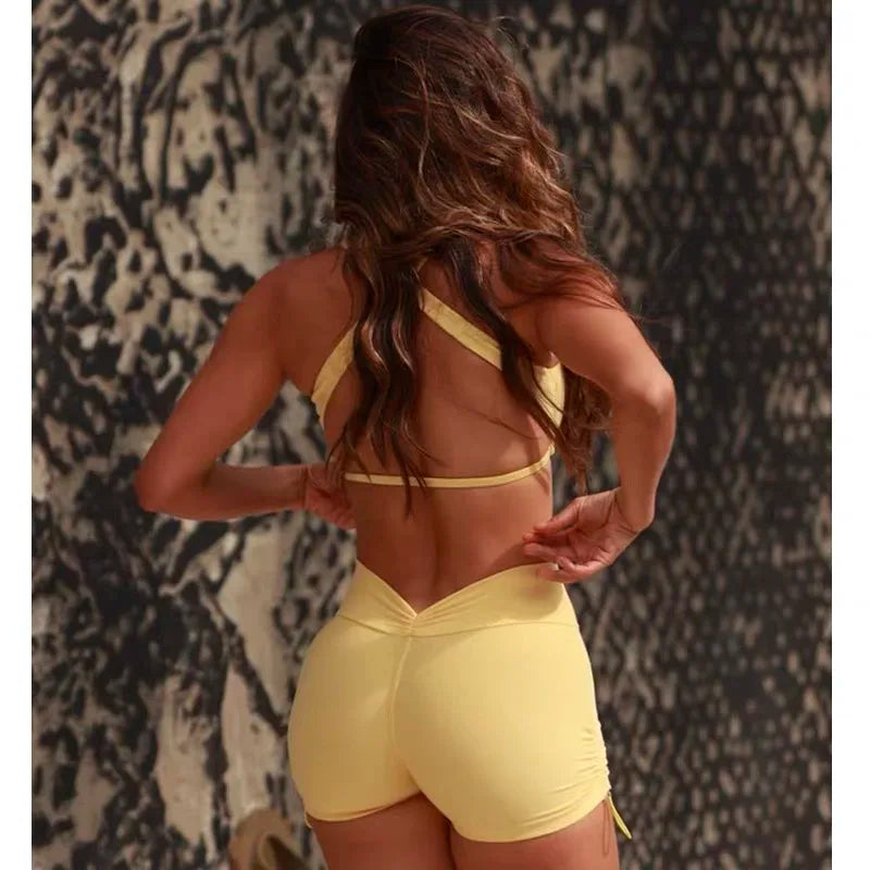 Woman's Sports Bras/V-back Yoga Pants/Shorts - Just Fit 