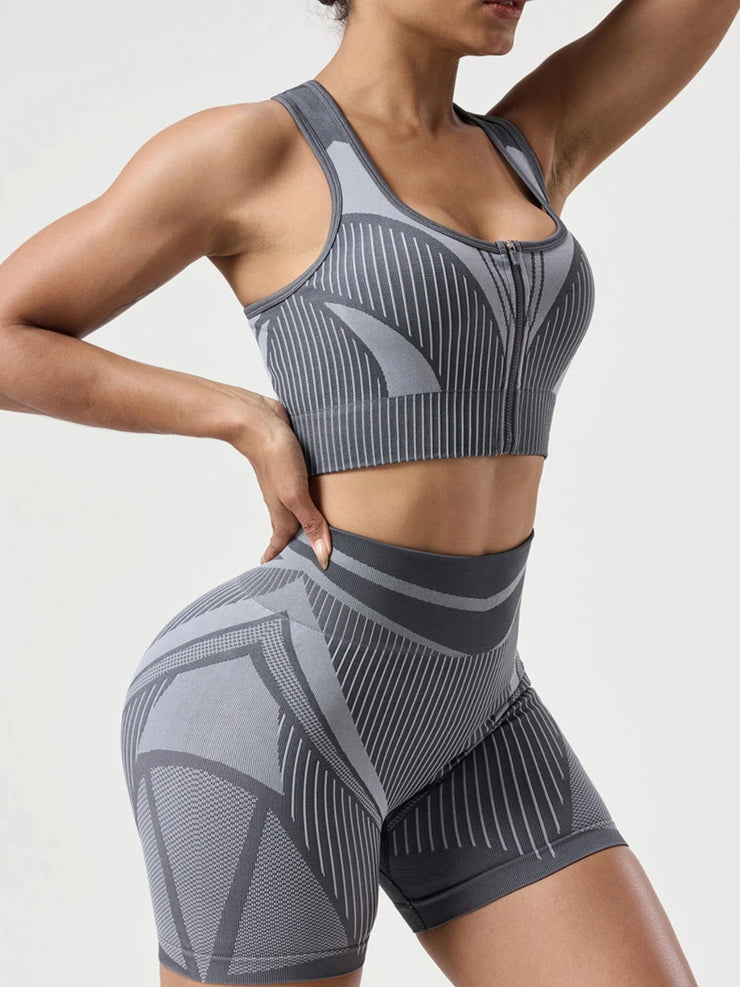 Women's Striped Sports Yoga Suit