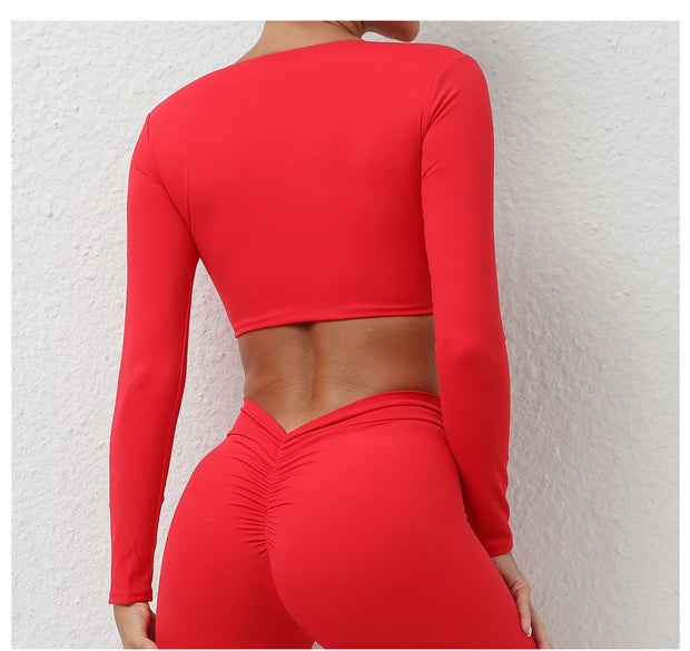 Women’s Long Sleeve Gym Crop Top