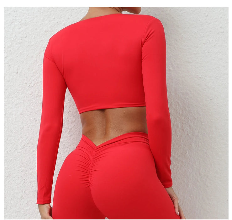 Women’s Long Sleeve Gym Crop Top