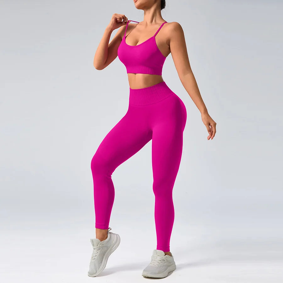 Women's 2 Piece Seamless Top & Leggings - Just Fit 
