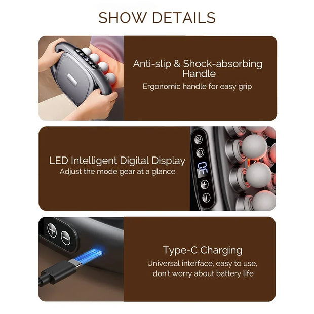 High-Power 16 Head Percussion Massager - 48kg Deep Tissue Relief