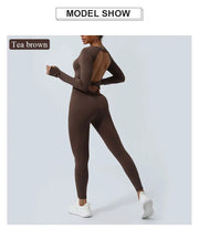 Women’s Fitness Jumpsuit Backless Long Sleeve