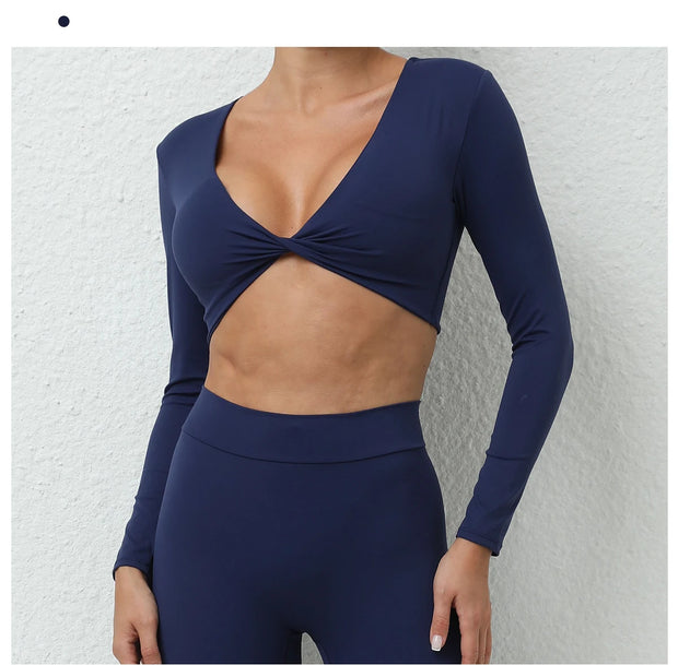 Women’s Long Sleeve Gym Crop Top