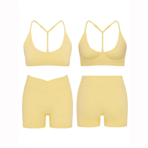 ‌Women's High Waist Yoga Set-Halter