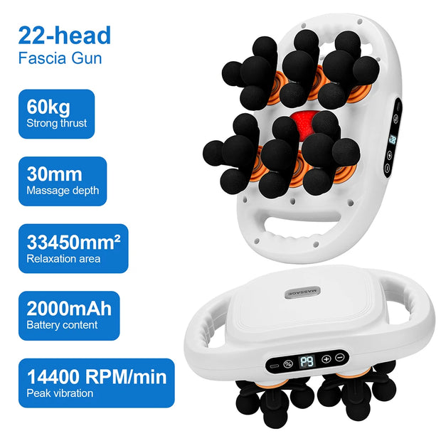 22-Head Fascia. High-Frequency Vibration Body Massage