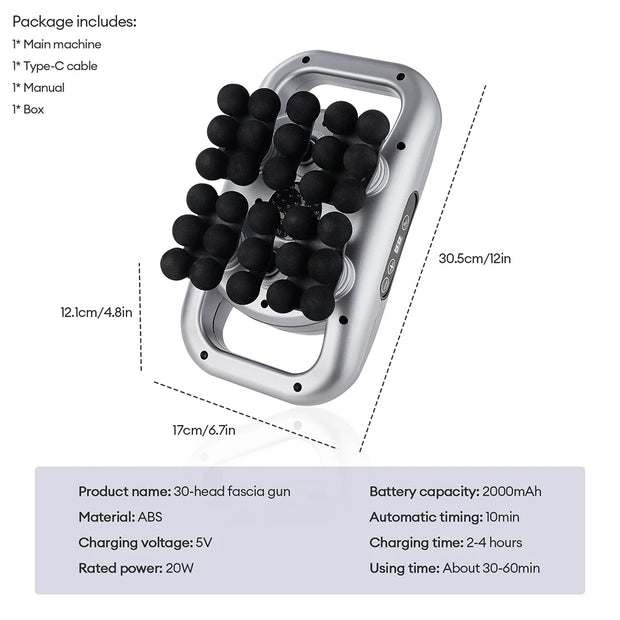 22-Head Fascia. High-Frequency Vibration Body Massage