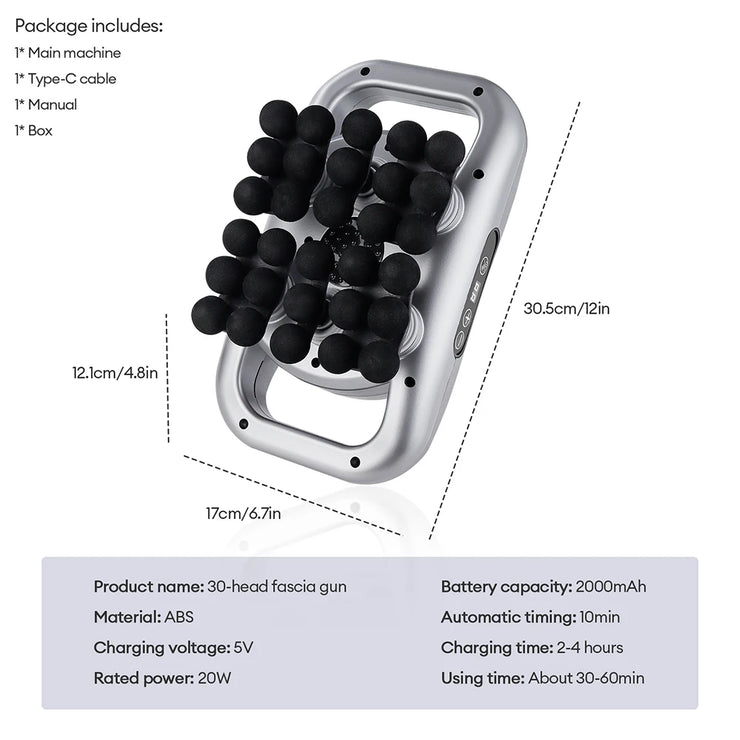 22-Head Fascia. High-Frequency Vibration Body Massage