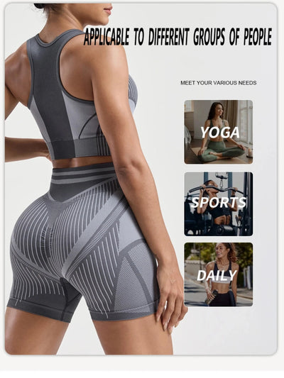 Women's Striped Sports Yoga Suit