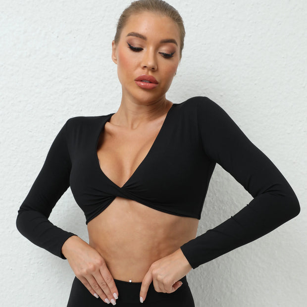 Women’s Long Sleeve Gym Crop Top