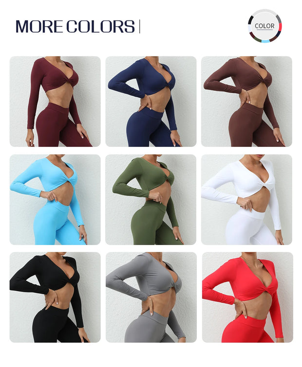Women’s Long Sleeve Gym Crop Top
